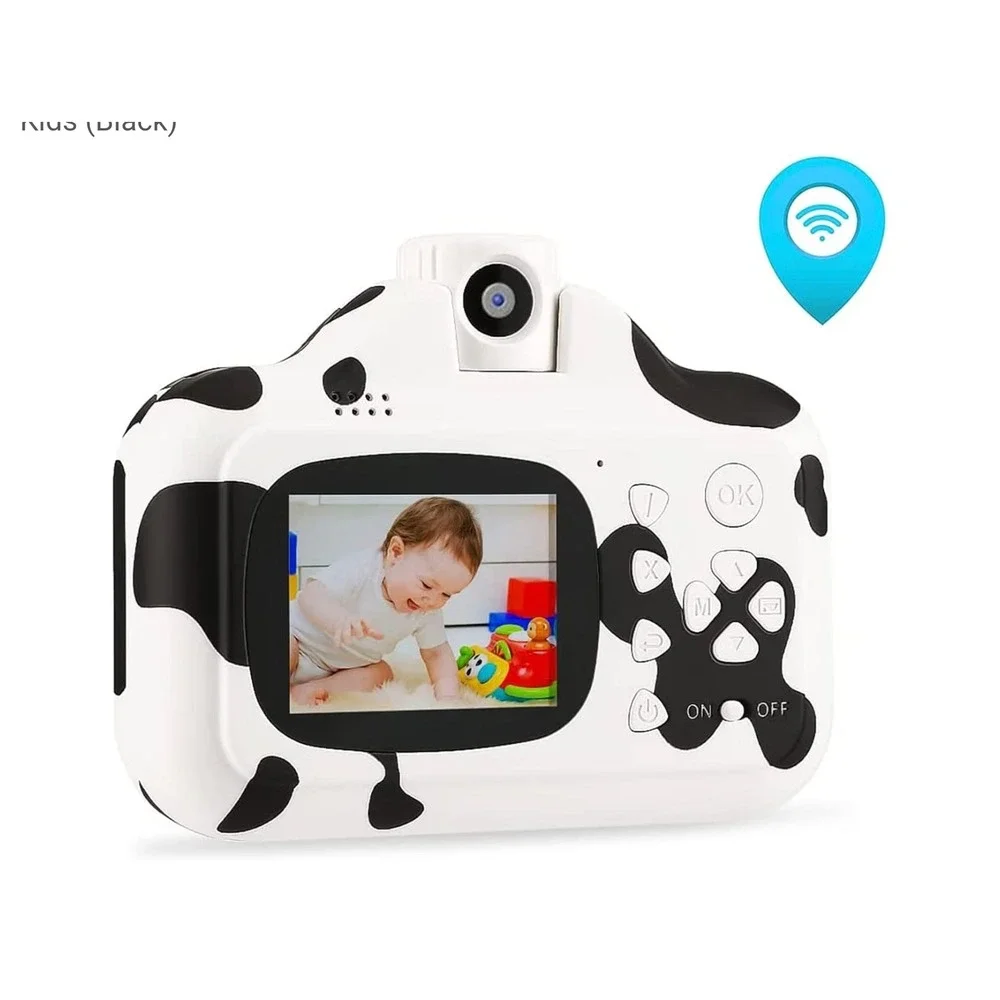 Kids WiFi Instant Print Camera Cow Print Digital Video Selfie Camera for Kids